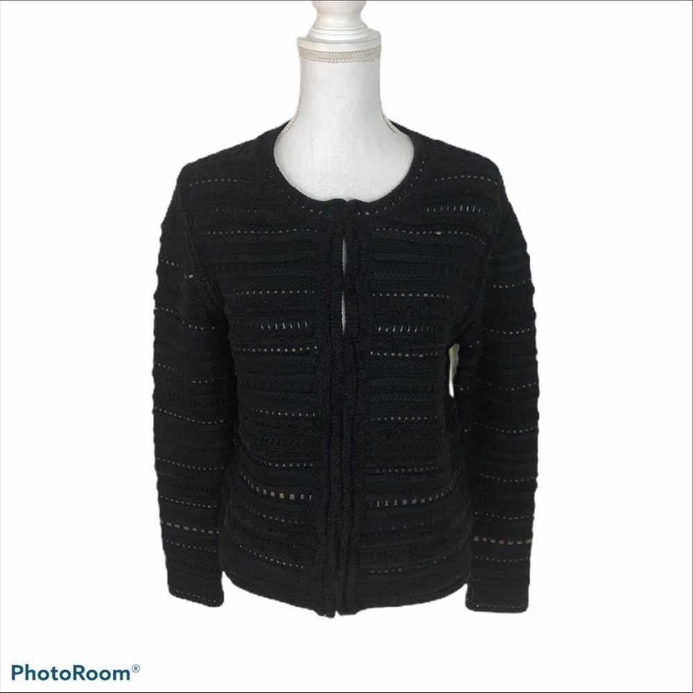Etcetera Vivre Wool Blend Cardigan Jacket NWT Small Black
